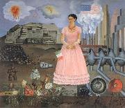 Frida Kahlo Self-Portrait on the Borderline Between Mexico and the United States oil painting artist